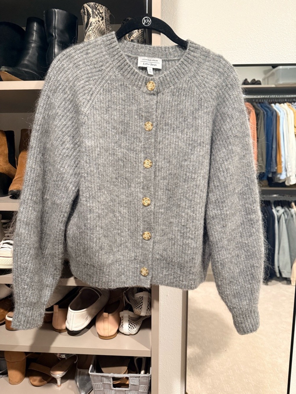 Grey Button-Up Women's Sweater